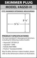 Simpooltec Standard Mouth Skimmer Plug, White AGSDH