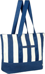 Dock & Bay Large Canvas Beach Bag, Whitsunday Blue BAGBCH-MD-NAVY